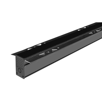 Riel magnético negro profundo para empotrar (en madera con acabado laminado) de 3m incluye cubierta negra y kit de 2 tapas de iLumileds