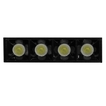 Proyector lineal 10W 36° dirigible con 4 cuerpos ópticos para riel electrificado  luz neutro cálido o neutro, 110-240V de iLumileds