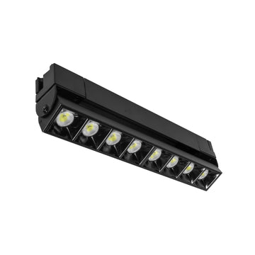 Proyector lineal 20W 36° dirigible con 8 cuerpos ópticos para riel electrificado luz neutro cálido o neutro, 110-240V de iLumileds