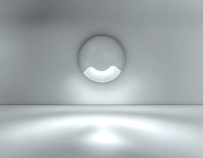 Luminario circular de cortesía una salida de luz para empotrar en muro 2.5W luz cálida (3000K) de iLumileds