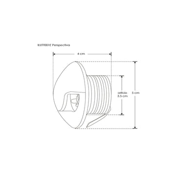 Luminario circular de cortesía una salida de luz para empotrar en muro 2.5W luz cálida (3000K) de iLumileds