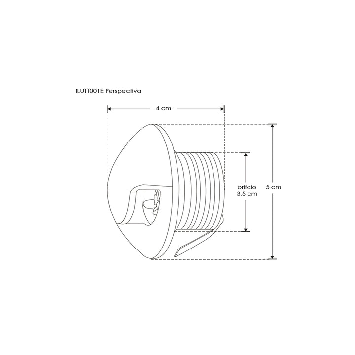 Luminario circular de cortesía una salida de luz para empotrar en muro 2.5W luz cálida (3000K) de iLumileds