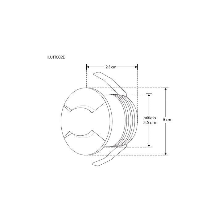 Luminario circular de cortesía doble salida de luz para empotrar en muro 2.5W luz cálida (3000K) de iLumileds