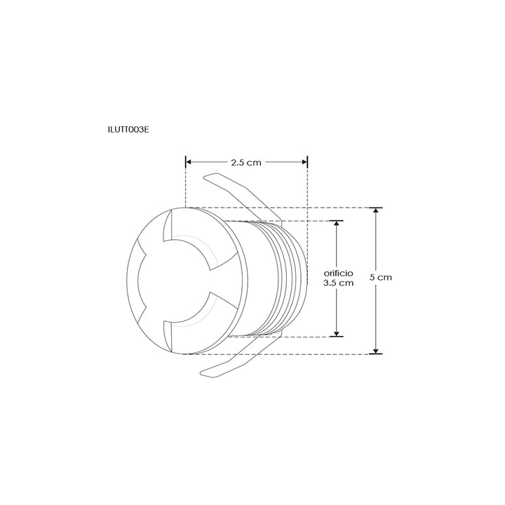 Luminario circular de cortesía triple salida de luz para empotrar en muro 2.5W luz cálida (3000K) de iLumileds