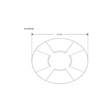 Luminario circular de cortesía cuatro salidas de luz para empotrar en muro 2.5W luz cálida (3000K) de iLumileds