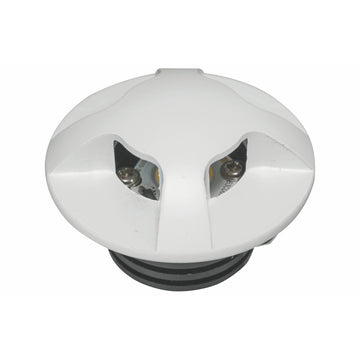 Luminario circular de cortesía cuatro salidas de luz para empotrar en muro 2.5W luz cálida (3000K) de iLumileds