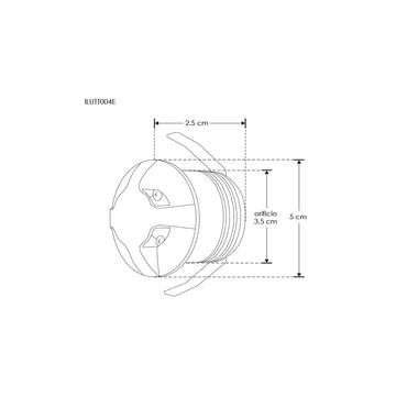 Luminario circular de cortesía cuatro salidas de luz para empotrar en muro 2.5W luz cálida (3000K) de iLumileds