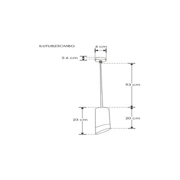 Luminario Hidra tubular 23cm para suspender acabado ext negro / int dorado para lámpara MR16 GU10 (no incluida) de iLumileds