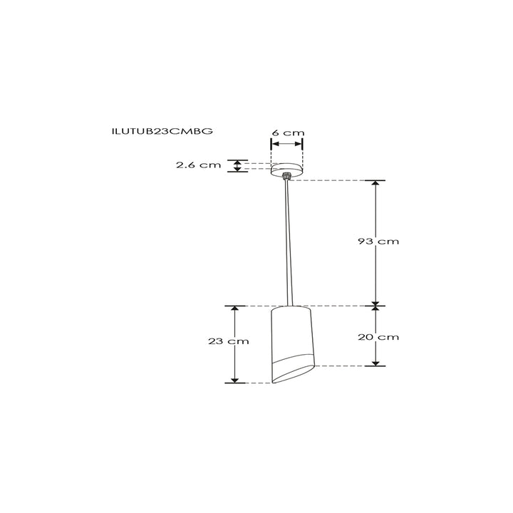 Luminario Hidra tubular 23cm para suspender acabado ext negro / int dorado para lámpara MR16 GU10 (no incluida) de iLumileds