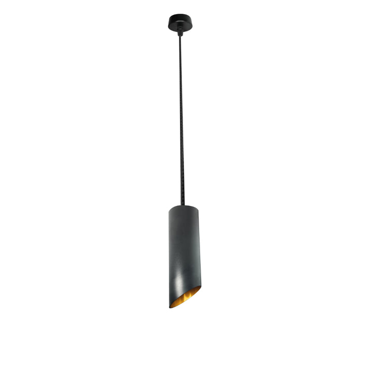 Luminario Hidra tubular 23cm para suspender acabado ext negro / int dorado para lámpara MR16 GU10 (no incluida) de iLumileds
