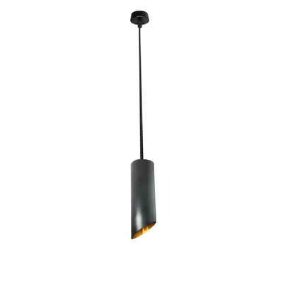 Luminario tubular 23cm para suspender acabado ext negro / int dorado para lámpara MR16 GU10 (no incluida) de iLumileds