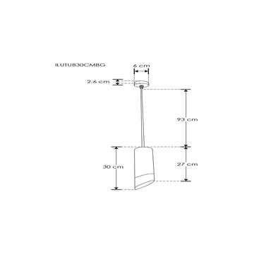 Luminario Hidra tubular 30cm para suspender acabado ext negro / int dorado para lámpara MR16 GU10 (no incluida) de iLumileds