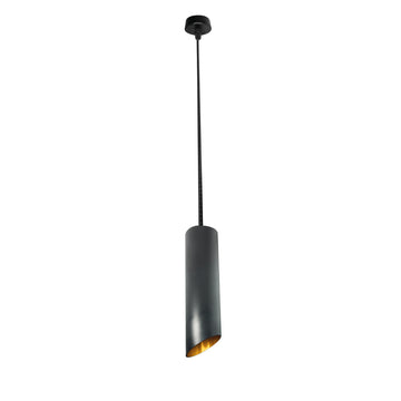 Luminario Hidra tubular 30cm para suspender acabado ext negro / int dorado para lámpara MR16 GU10 (no incluida) de iLumileds