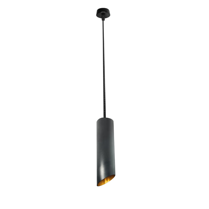 Luminario Hidra tubular 30cm para suspender acabado ext negro / int dorado para lámpara MR16 GU10 (no incluida) de iLumileds