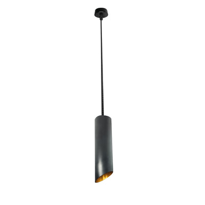 Luminario tubular 30cm para suspender acabado ext negro / int dorado para lámpara MR16 GU10 (no incluida) de iLumileds