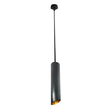 Luminario Hidra tubular 40cm para suspender acabado ext negro / int dorado para lámpara MR16 GU10 (no incluida) de iLumileds