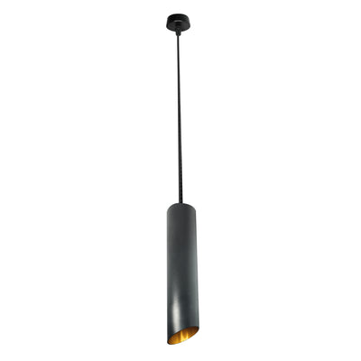 Luminario tubular 40cm para suspender acabado ext negro / int dorado para lámpara MR16 GU10 (no incluida) de iLumileds