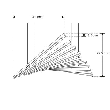 Luminario CiLia decorativo para suspender multibrazos 100W, color de luz programable (Cálido - Neutro - Frío) con control remoto de iLumileds