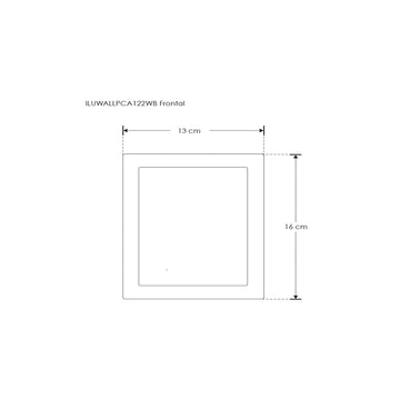 Luminario rectangular volumétrico con salida simétrica de luz para muro 12W luz cálida de iLumileds