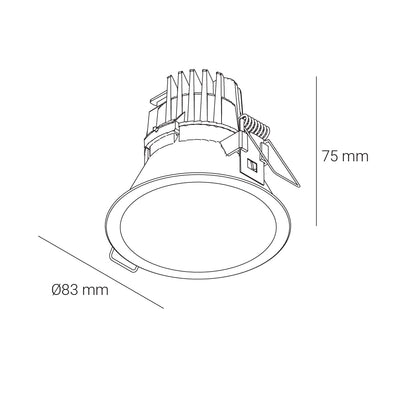 Downlight de bajo deslumbramiento 5.8W opciones color de luz neutro cálido y neutro, apto para zonas húmedas de Normalit