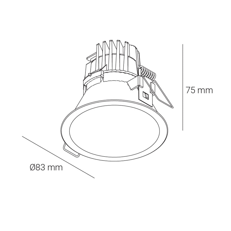 Downlight de bajo deslumbramiento 5.8W opciones color de luz neutro cálido y neutro, apto para zonas húmedas de Normalit