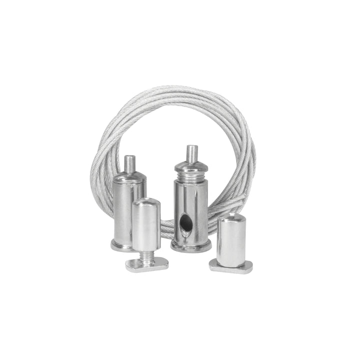 Kit de 2 cables de acero y 4 soportes, 1 m de largo para perfil de aluminio DXA19 de iLumileds (No se vende individual)