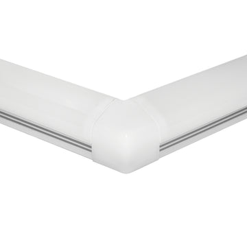 Kit de conector de metal, ángulo de 120° vista inferior para perfil DXA19 incluye conector de mica difusa, protector de cable negro y set de tornillos de iLumileds