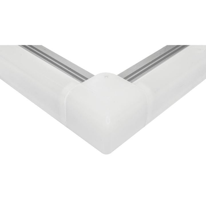 Kit de conector de metal, ángulo de 120° vista lateral para perfil DXA19 incluye conector de mica difusa, protector de cable negro y set de tornillos de iLumileds (No se vende individual)