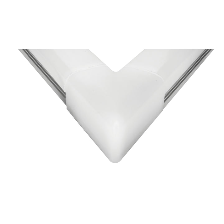 Kit de conector de metal, ángulo de 60° vista inferior para perfil DXA19 incluye conector de mica difusa, protector de cable negro y set de tornillos de iLumileds (No se vende individual)