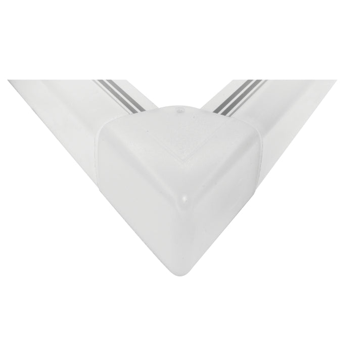 Kit de conector de metal, ángulo de 60° vista lateral para perfil DXA19 incluye conector de mica difusa, protector de cable negro y set de tornillos de iLumileds (No se vende individual)