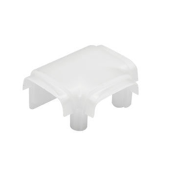 Kit de conector de metal, en T vista inferior para perfil DXA19 incluye conector de mica difusa, protector de cable negro y set de tornillos de iLumileds