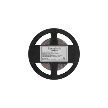 Tira LED IP66 9.6W/m 24V CRI:90 con 120 chips/m rollo 5m opción de tonos de luz, con auto adhesivo de iLumileds