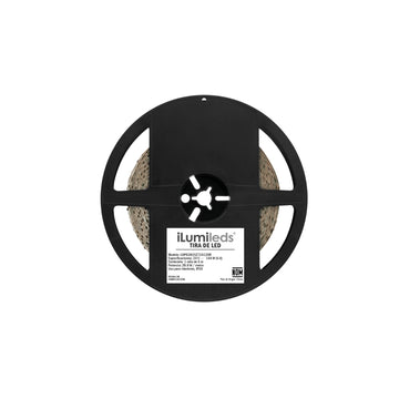 Tira LED 28.8W/m 24V con 120 chips/m 2835 rollo 5m opción color de luz Cálido / Neutro / Neutro Frío, con auto adhesivo de iLumileds