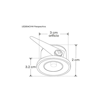 Mini Downlight circular 1W óptica 45° Neutro Cálido (3000K) 85-265V de iLumileds