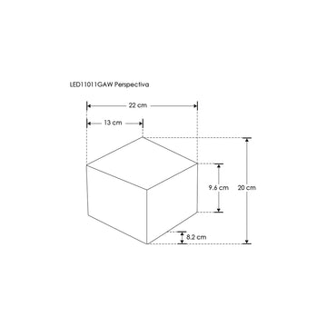 Luminario cubo 3D para muro 3W luz cálida para muro de iLumileds