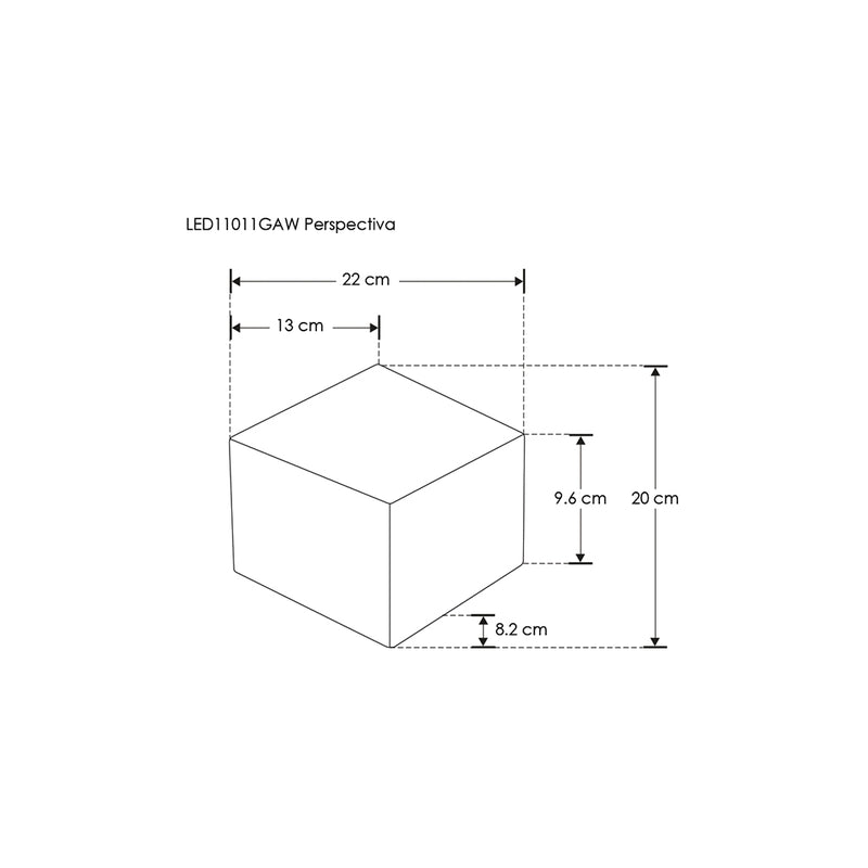 Luminario cubo 3D para muro 3W luz cálida para muro de iLumileds