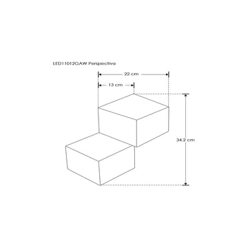 Luminario doble cubo 3D para muro 6W 3000K para muro de iLumileds