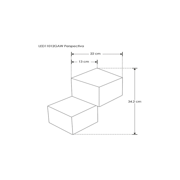 Luminario doble cubo 3D para muro 6W 3000K para muro de iLumileds