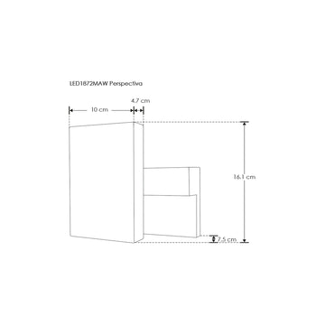 Luminario rectangular con luz indirecta rotativa para muro 9W luz cálida de iLumileds