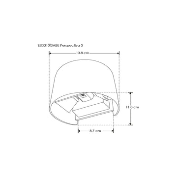 Luminario semicilíndrico con doble salida de luz ajustable independiente para crear efectos geométricos 6W luz cálida de iLumileds