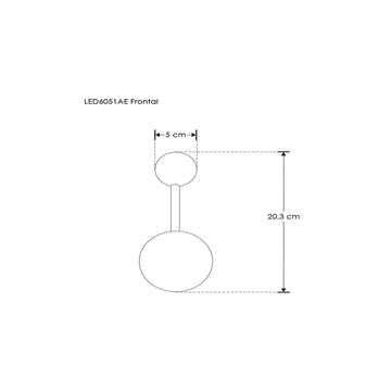 Luminario doble esfera con una salida de luz indirecta simétrica para muro 7W 3000K de iLumileds