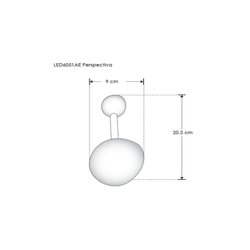Luminario doble esfera con una salida de luz indirecta simétrica para muro 7W 3000K de iLumileds