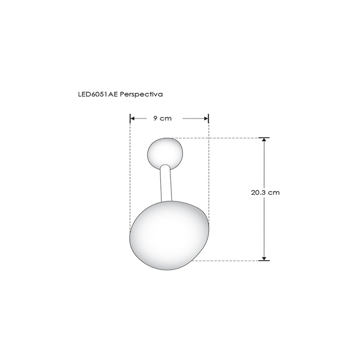 Luminario doble esfera con una salida de luz indirecta simétrica para muro 7W 3000K de iLumileds