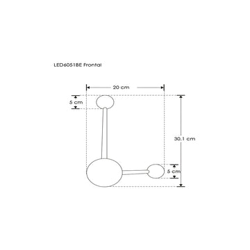 Luminario triple esfera con dos salidas de luz indirecta simétrica para muro 6W 3000K de iLumileds