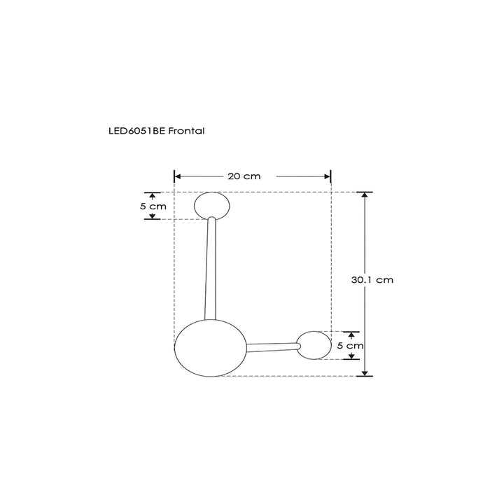 Luminario triple esfera con dos salidas de luz indirecta simétrica para muro 6W 3000K de iLumileds