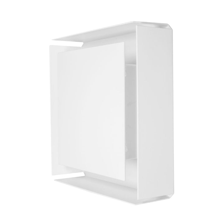 Luminario de muro LED cuadrado 4 salidas perimetrales 7W color de luz Neutro Cálido 85-265V, acabado negro o blanco de iLumileds