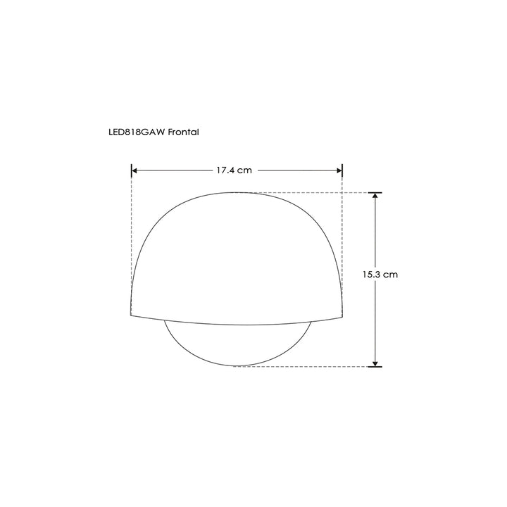 Luminario doble semicírculo para muro 10W luz cálida de iLumileds