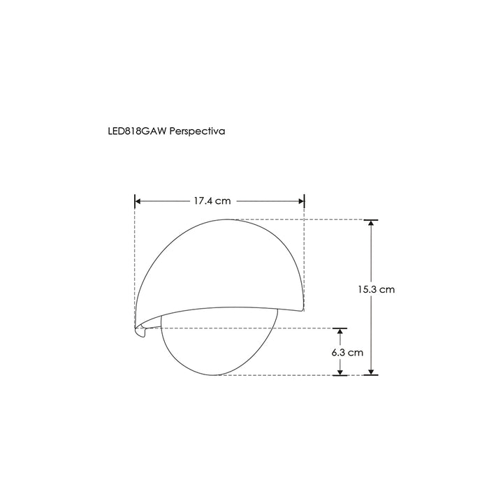 Luminario doble semicírculo para muro 10W luz cálida de iLumileds
