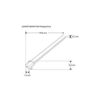 Luminario slim 1m interconectable 12W opciones color de luz para interiores de iLumileds