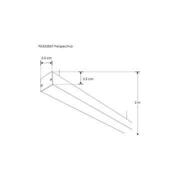 Luminario lineal para suspender 2m de longitud con difusor plano 80W 127V opciones color de luz de iLumileds